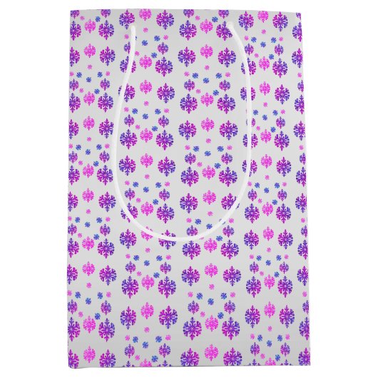 スウィート16ウィンタースノーフレーク誕生日 ミディアムペーパーバッグ (正面)