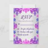 スウィート16ウィンタースノーフレーク誕生日 出欠カード (正面)