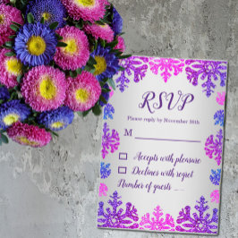 スウィート16ウィンタースノーフレーク誕生日 出欠カード