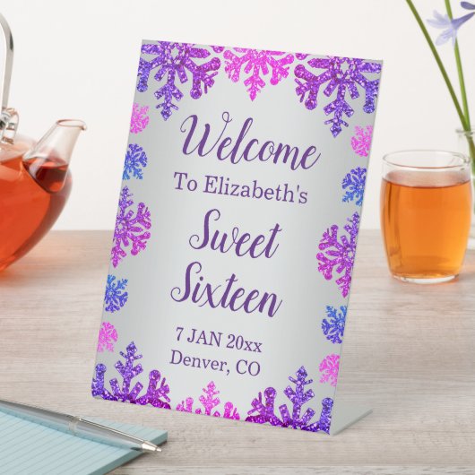 スウィート16ウィンタースノーフレーク誕生日 台座サイン (インサイチュ)
