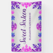 スウィート16ウィンタースノーフレーク誕生日 横断幕 (縦)