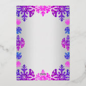 スウィート16ウィンタースノーフレーク誕生日 箔招待状 (裏面)