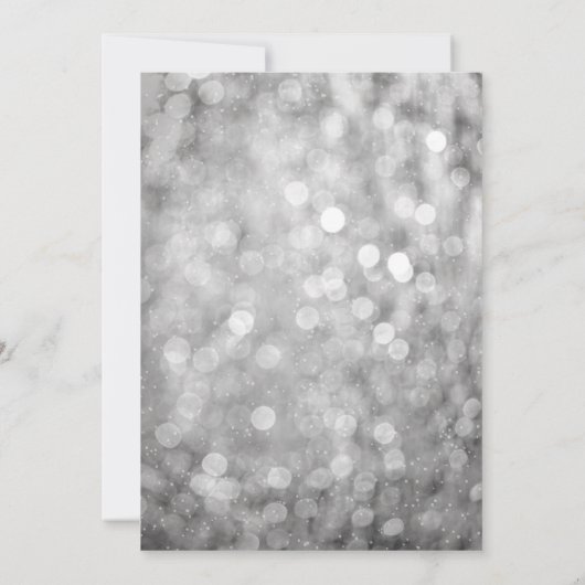 スウィート16ウィンターワンダーランドシルバーグリッターライト 招待状 (裏面)
