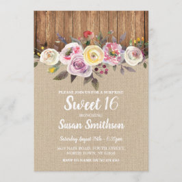 スウィート16エイジ誕生日パーティーフローラウッド招待状 招待状