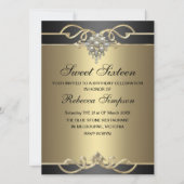 スウィート16エレガントパール金ゴールド誕生日招待状 招待状 (正面)