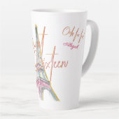 スウィート16オーラパリエッフェルタワーパーソナライズされた カフェラテマグ (右アングル)