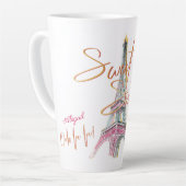 スウィート16オーラパリエッフェルタワーパーソナライズされた カフェラテマグ (左アングル)