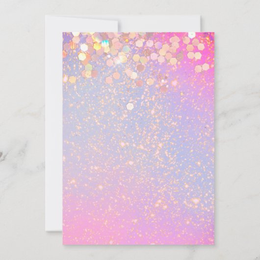 スウィート16ガール誕生日バラ金ゴールドモダングリッター 招待状 (裏面)