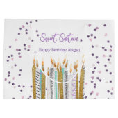 スウィート16キャンドル誕生日抱き枕 ラージペーパーバッグ (裏面)