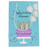 スウィート16キャンドル誕生日 ミディアムペーパーバッグ (正面)