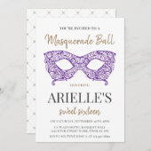 スウィート16クインスマスクレードボールバースデーパーティー 招待状 (正面/裏面)