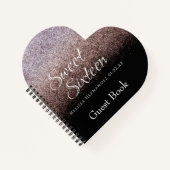 スウィート16グリッターグラデーションゲストハート ノートブック (正面)