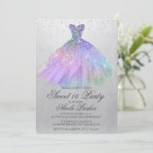 スウィート16グリッタードレスダイヤモンド招待状 招待状 (スタンド正面)
