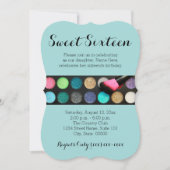 スウィート16グリッターメイクアップ招待状 招待状 (正面)