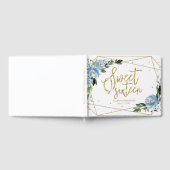 スウィート16ゲストブックゴールドフォイルダスティブルーフローラ ゲストブック (全面)