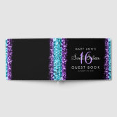 スウィート16ゲストブックパーティーパープル&ターコイズライト ゲストブック (全面)