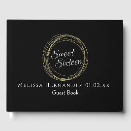スウィート16ゴールドフォイルラグジュアリーサーキュラーバースデーパーティー ゲストブック
