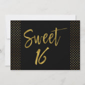 スウィート16ゴールドフォイル誕生日招待状 招待状 (正面)