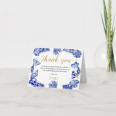 スウィート16サンキューカードバタフライ王室のブルー サンキューカード (正面)