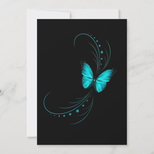 スウィート16シックスブルーバタフライ誕生日 招待状 (裏面)