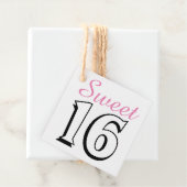 スウィート16シックモダンピンクバースデーパーティー フェイバータグ (インサイチュ)