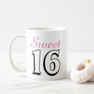 スウィート16シックモダンピンク誕生日ギフト コーヒーマグカップ