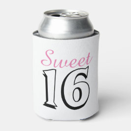 スウィート16シックモダンピンク誕生日ギフト 缶クーラー