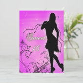 スウィート16シルエット誕生日 招待状 (スタンド正面)