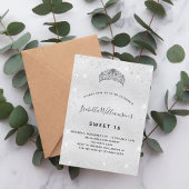 スウィート16シルバーグリッターティアラクラウンスパークル 招待状