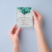 スウィート16シルバーティール（緑がかった色）グリッター予算 チラシ (手)