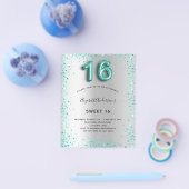 スウィート16シルバーティール(緑がかった色)グリッター予算 チラシ (シングル)