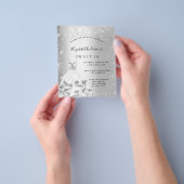 スウィート16シルバードレスグリッター予算の招待 チラシ (手)