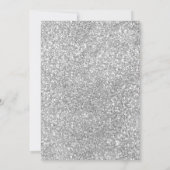 スウィート16シルバーフェイクグリッターストライプの誕生日 招待状 (裏面)