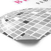 スウィート16シルバーレトロディスコピンクグリッターへようこそ ポスター (角)