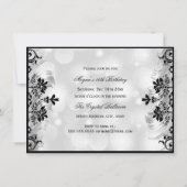 スウィート16ジュエルマスク&ダマスクシルバーマスカレード 招待状 (裏面)