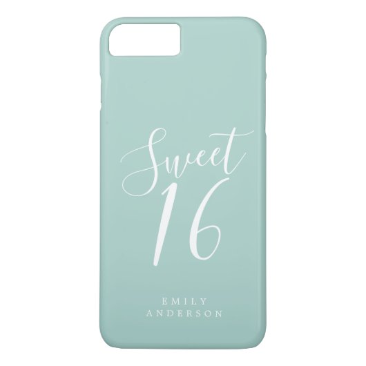 スウィート16スクリプトスカイブルー16誕生日 Case-Mate iPhoneケース (裏面)