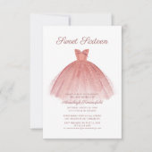 スウィート16スクリプトドモダンレス誕生日 招待状 (正面)