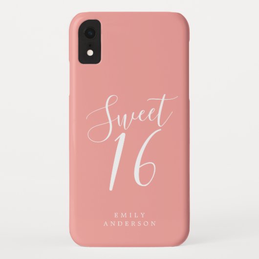 スウィート16スクリプトピンク16誕生日 Case-Mate iPhoneケース (裏面)