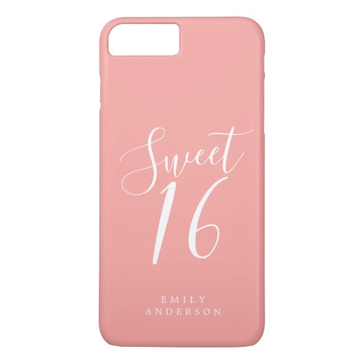 スウィート16スクリプトピンク16誕生日 Case-Mate iPhoneケース (裏面)