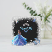 スウィート16スパークルグリッタークラウンハイヒール 招待状 (スタンド正面)