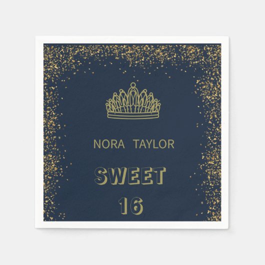 「スウィート16ソイレ：グラム、グリッツ、そしてグッドタイムズ！」 スタンダードカクテルナプキン (正面)