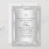 スウィート16ダイヤモンドスノーフレーク冬ワンダーランド 招待状 (裏面)