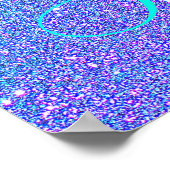 スウィート16ティール(緑がかった色)パープルグリッターウェルカムパーソナライズされた ポスター (角)