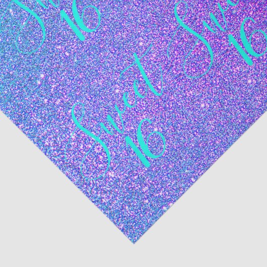 スウィート16ティール(緑がかった色)パープルグリッターガールズバースデーパーティー 薄葉紙 (詳細)