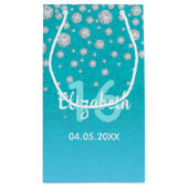 スウィート16ティール（緑がかった色）ブルーグリーングリッター名 スモールペーパーバッグ (裏面)