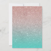 スウィート16トロピカルパイナップルバラ金ゴールドグリッター 招待状 (裏面)