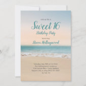スウィート16トロピカルビーチテーマパーティー招待状 招待状 (正面)