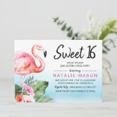 スウィート16トロピカルプールパーティー誕生日招待状 招待状 (スタンド正面)