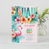 スウィート16トロピカルルアウ(ハワイ式宴会)プールパーティーガールズ誕生日 招待状 (スタンド正面)