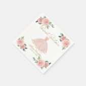 スウィート16ナプキンス赤面ガウンピンクフローラ スタンダードカクテルナプキン (角)